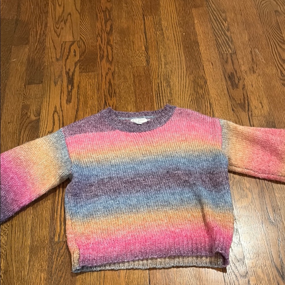 Molly Bracken Pink and Orange Crew Neck Sweater